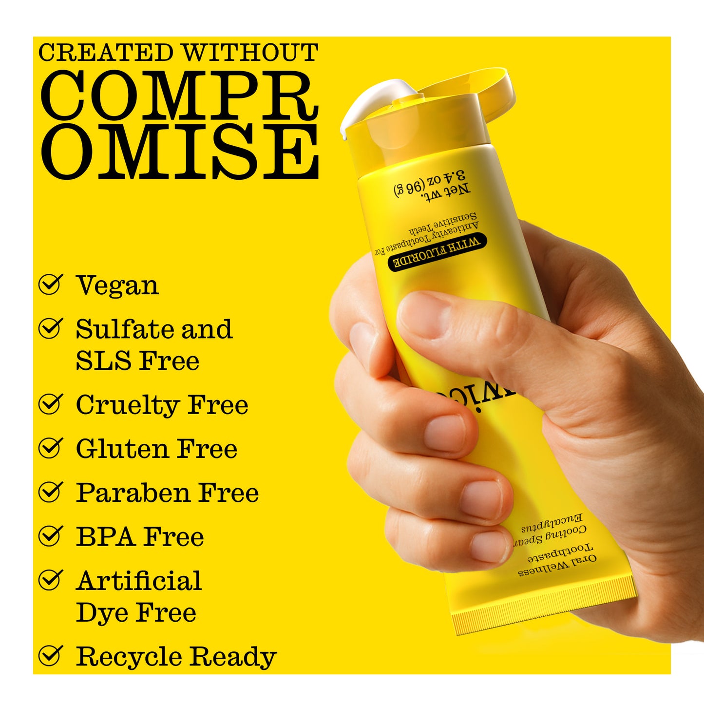 Fluoride Toothpaste with Cooling Spearmint Toothpaste for Fresh Breath & Cavity Protection, 3.4 oz