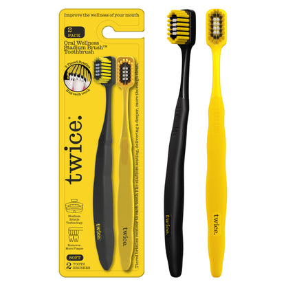 Soft Stadium Toothbrushes, Deep Clean, Gum Friendly, 2 Pack
