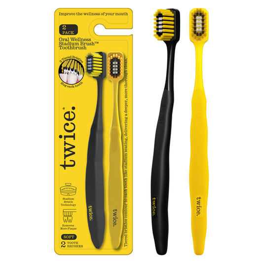 Soft Stadium Toothbrushes, Deep Clean, Gum Friendly, 2 Pack