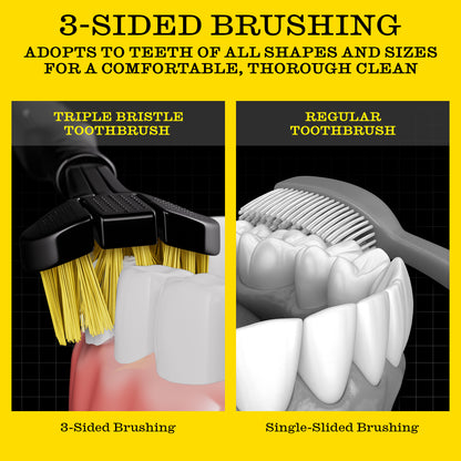 Soft Oral Wellness 3D Triple Head Toothbrushes, Gum Friendly, 2 Pack