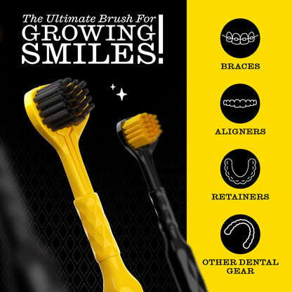 Soft Oral Wellness 3D Triple Head Toothbrushes, Gum Friendly, 2 Pack