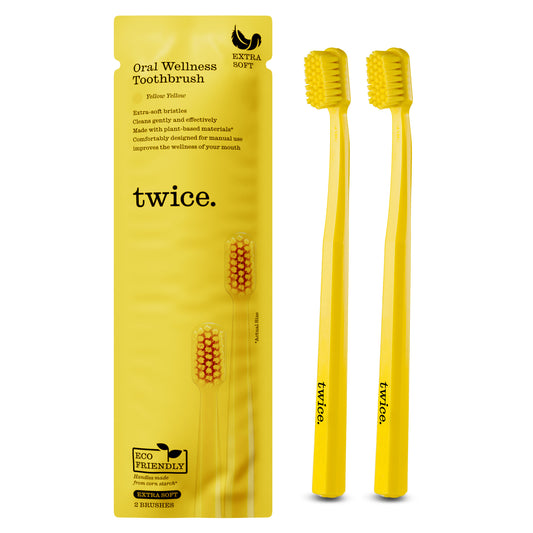 Extra Soft Toothbrushes, Plant-Based, Gum Friendly, TSA approved – 2 Pack