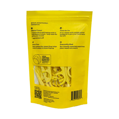 Floss Picks – Plant-Based, No-Fray, Vegan Wax & Baking Soda – 75 Count