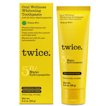 Happy Mint Whitening Toothpaste with 5% Nano-Hydoxapatite - Fluoride-Free & Peroxide-Free, 3.4 oz