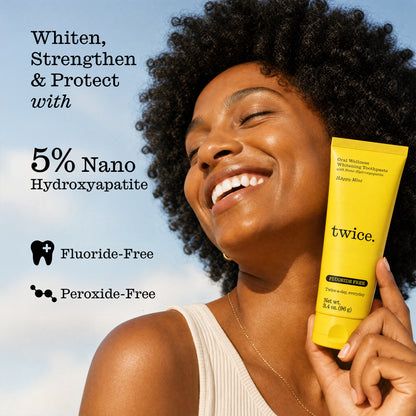 Happy Mint Whitening Toothpaste with 5% Nano-Hydoxapatite - Fluoride-Free & Peroxide-Free, 3.4 oz