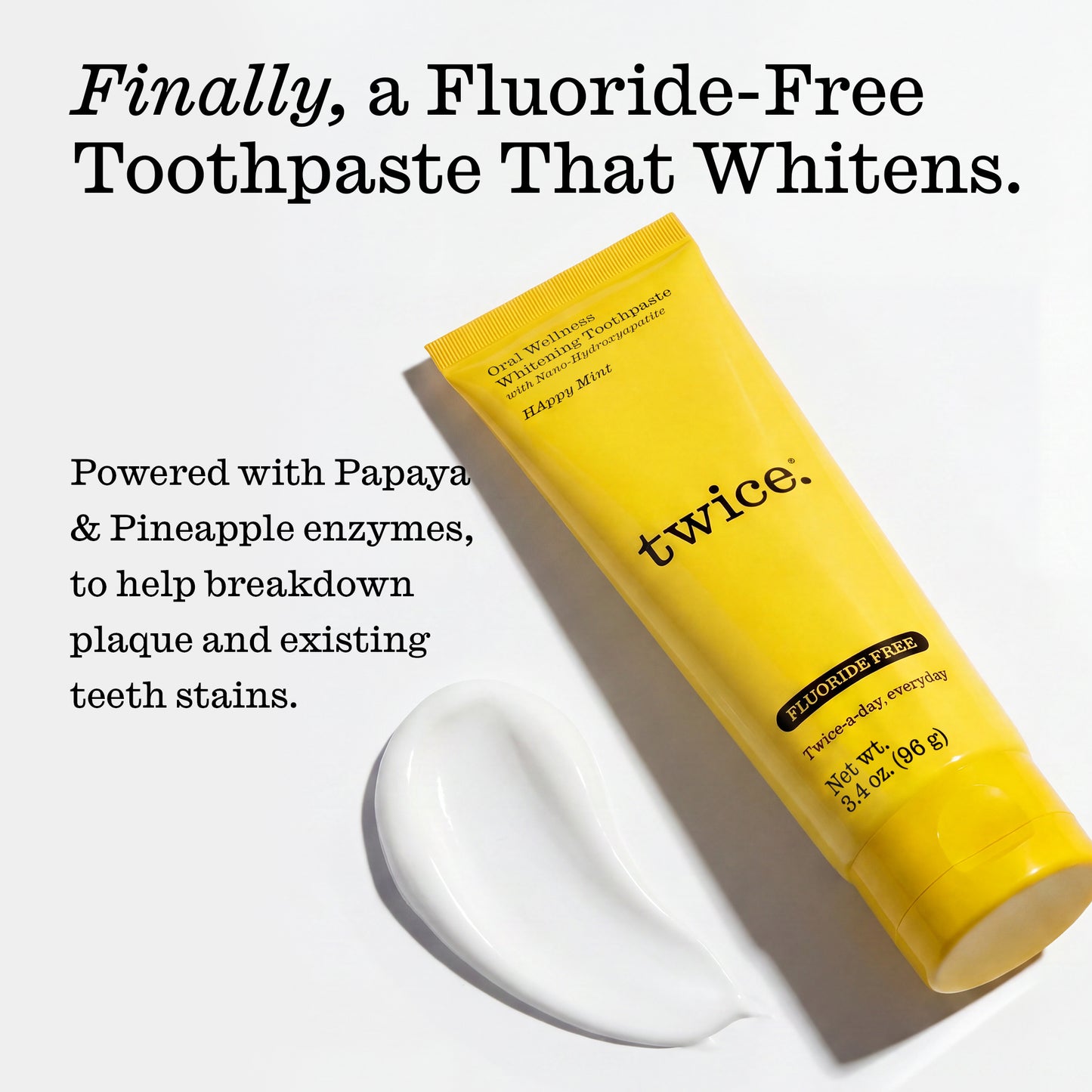 Happy Mint Whitening Toothpaste with 5% Nano-Hydoxapatite - Fluoride-Free & Peroxide-Free, 3.4 oz