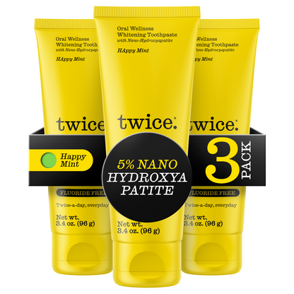 Happy Mint Whitening Toothpaste with 5% Nano-Hydoxapatite - Fluoride-Free & Peroxide-Free, 3.4 oz