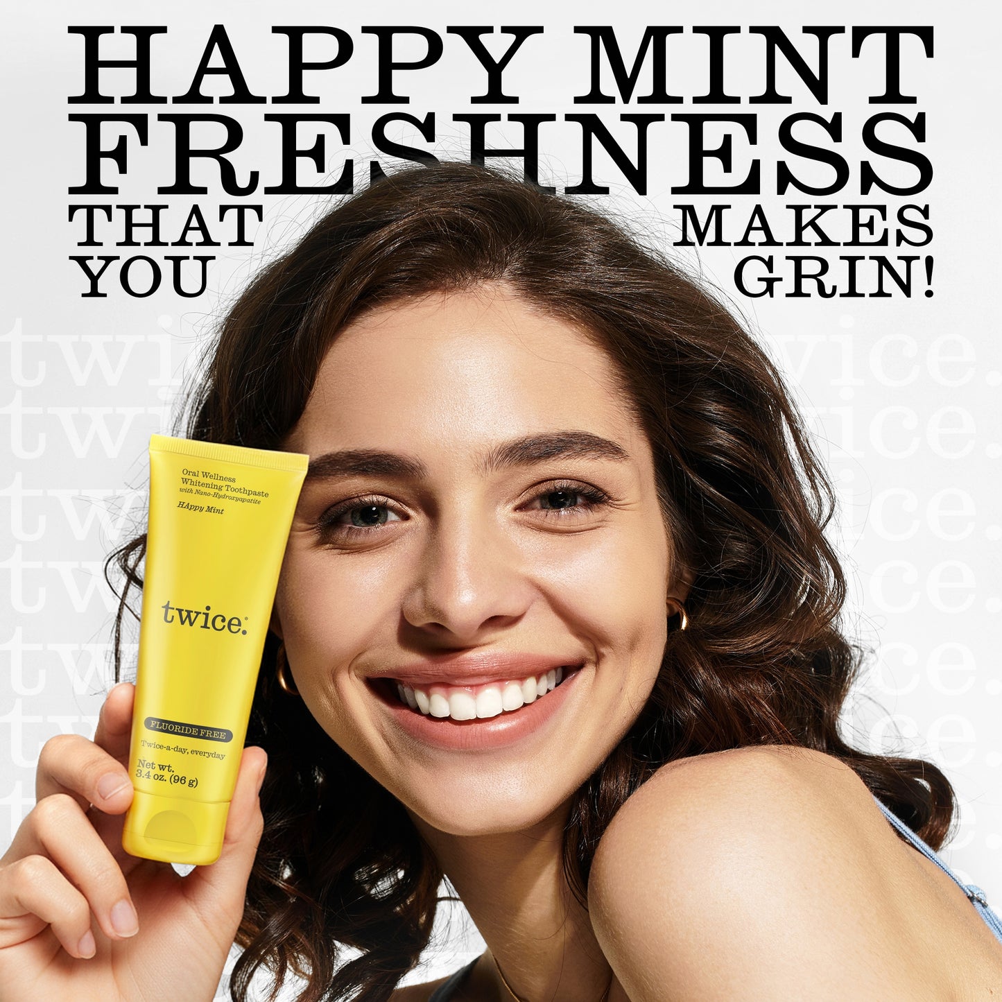 Happy Mint Whitening Toothpaste with 5% Nano-Hydoxapatite - Fluoride-Free & Peroxide-Free, 3.4 oz