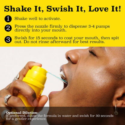 Dual Chamber Mint Mouthwash – Ultra Concentrated Oral Rinse, Alcohol-Free, Fluoride-Free, 3.4oz