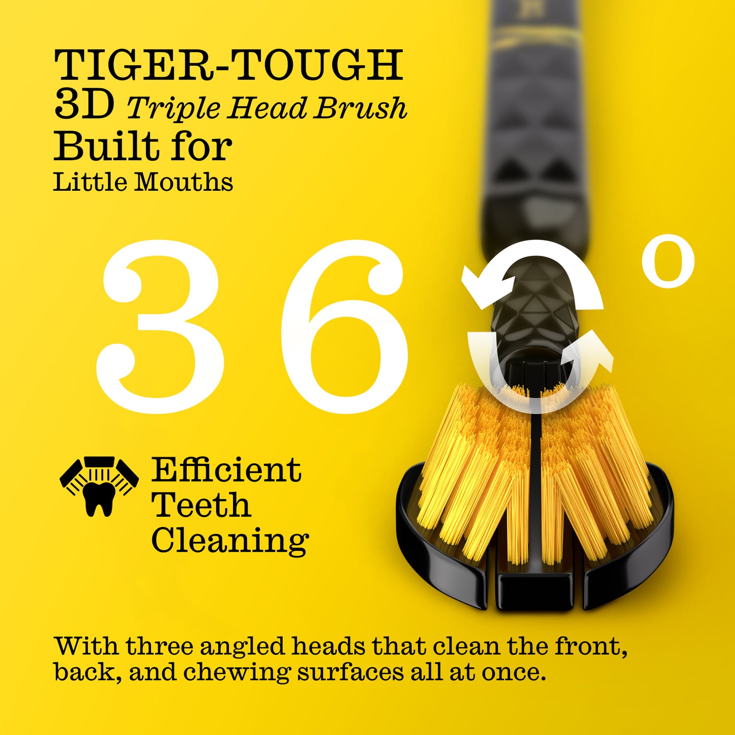 Kids Soft Oral Wellness 3D Triple Head Toothbrushes, Gum Friendly, 2 Pack