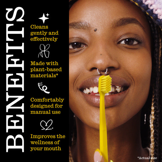 Extra Soft Toothbrushes, Plant-Based, Gum Friendly, TSA approved – 2 Pack