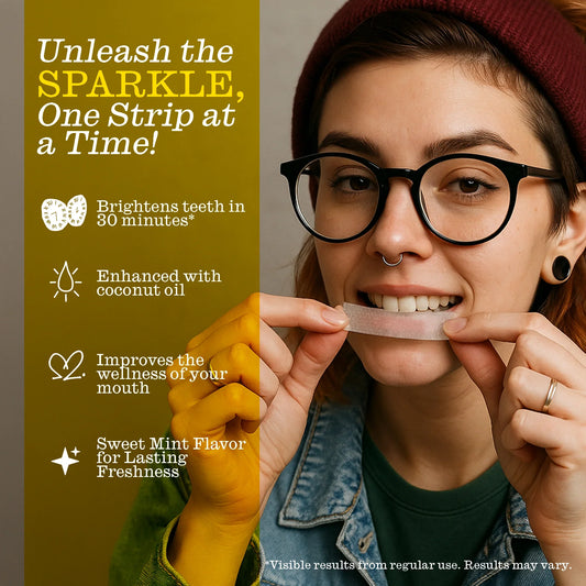 Whitening Strips – Clean Formula, Gentle Whitening – 20 Treatments (40 Strips)